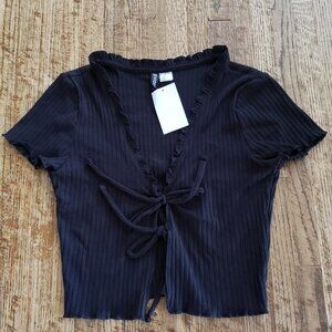 Divided Front Tie Top